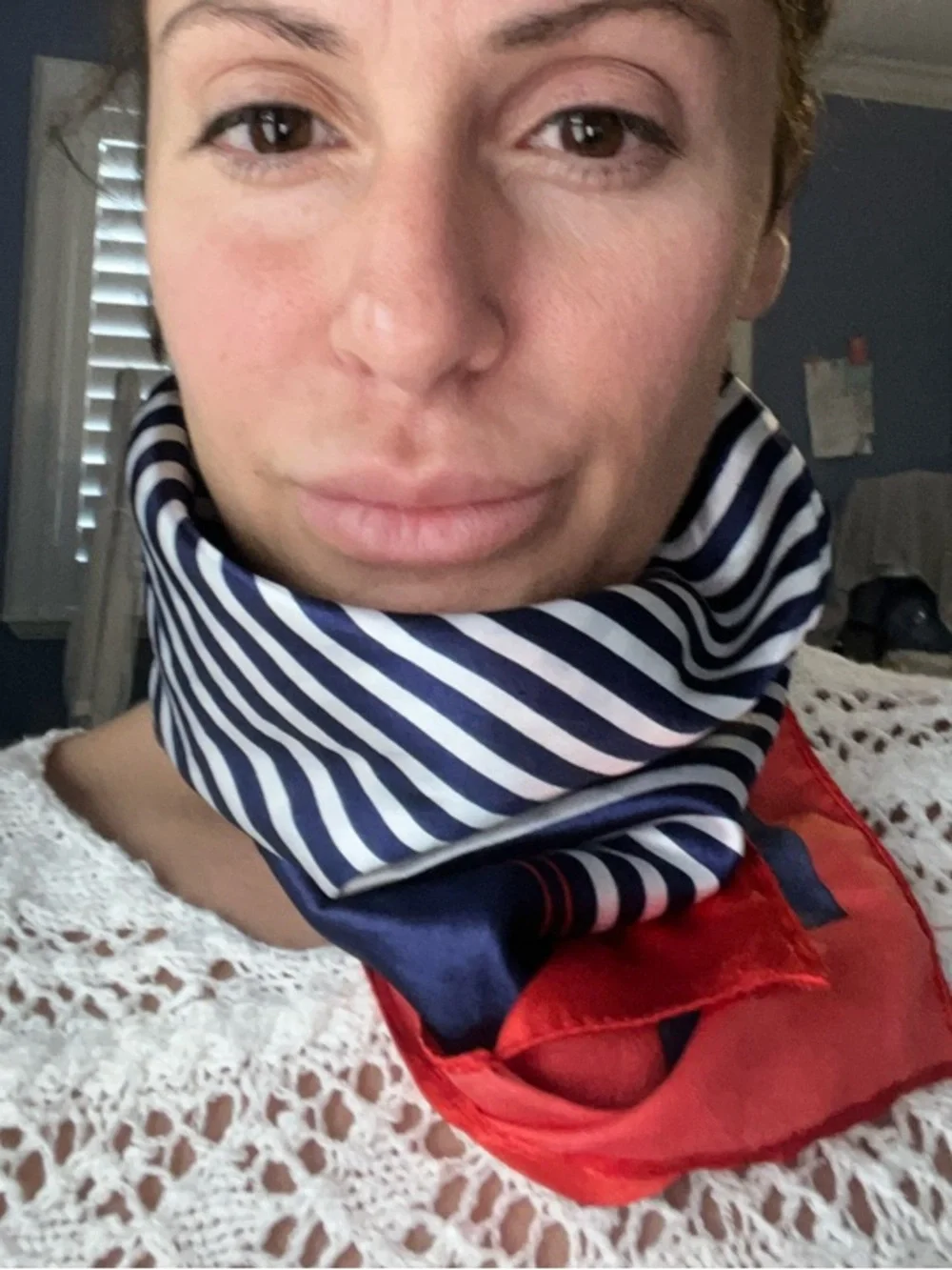 ❤️🤍💙Striped Silk Italian Scarf Unlimited Uses;perfect for the summer&vacations!